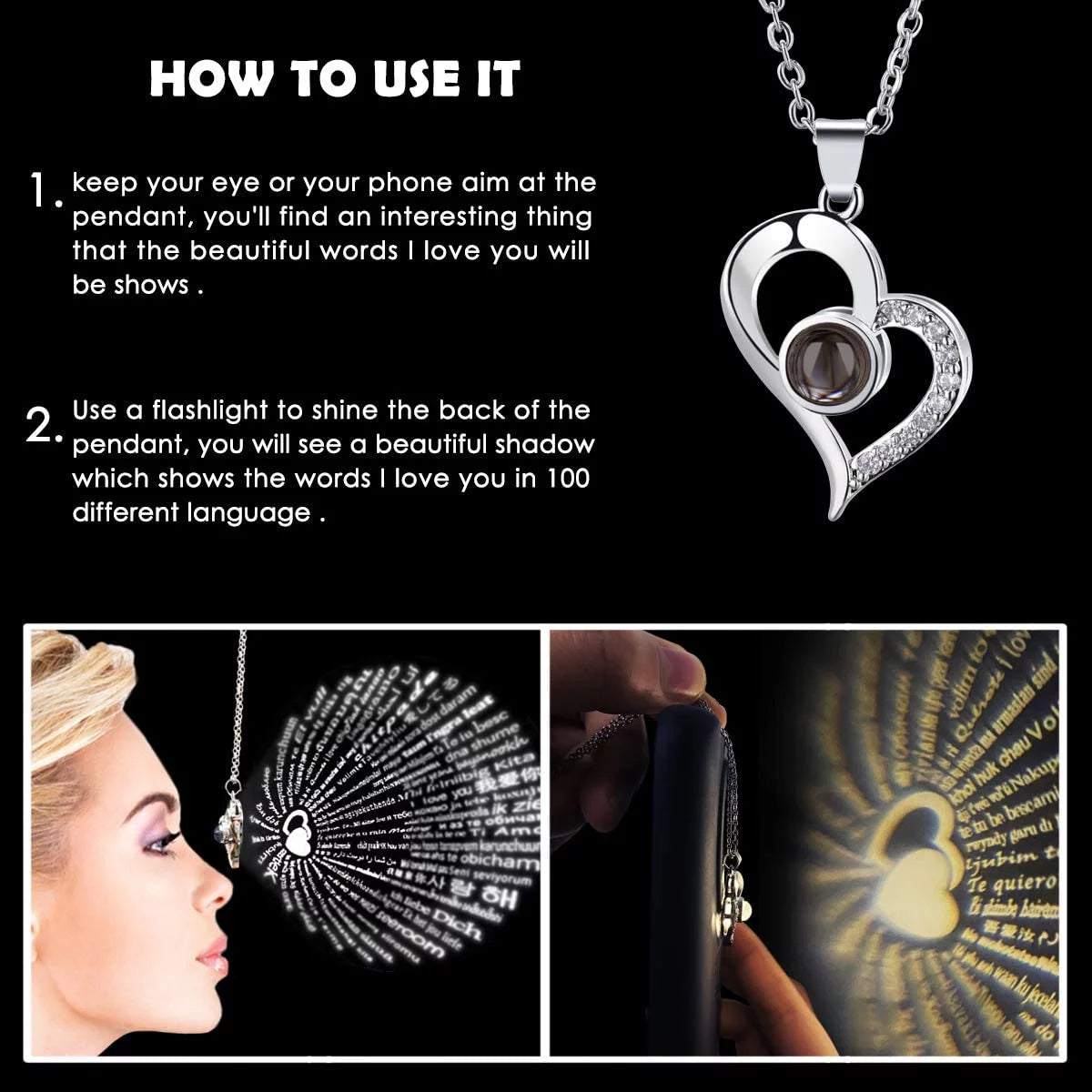 Preserved Red Real Rose with Heart I Love You Necklace，Eternal Flowers Rose Birthday Gifts for Women Her Mom Wife Girlfriend Grandma on Valentines Mothers Day Christmas Anniversary Romant