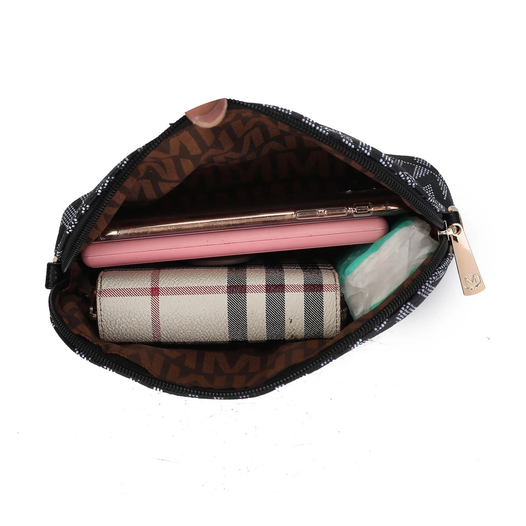 by Mia K. Marimar Women'S Tote Bag with Pouch and Wristlet, Signature 4 Piece Set - Chocolate Brown